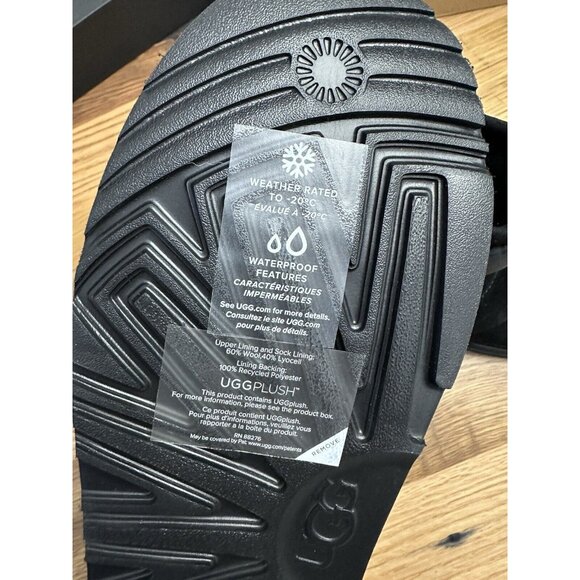 UGG Womens Boots 10 Black Classic Mini Pull On Weather Covers NEW - Picture 4 of 16